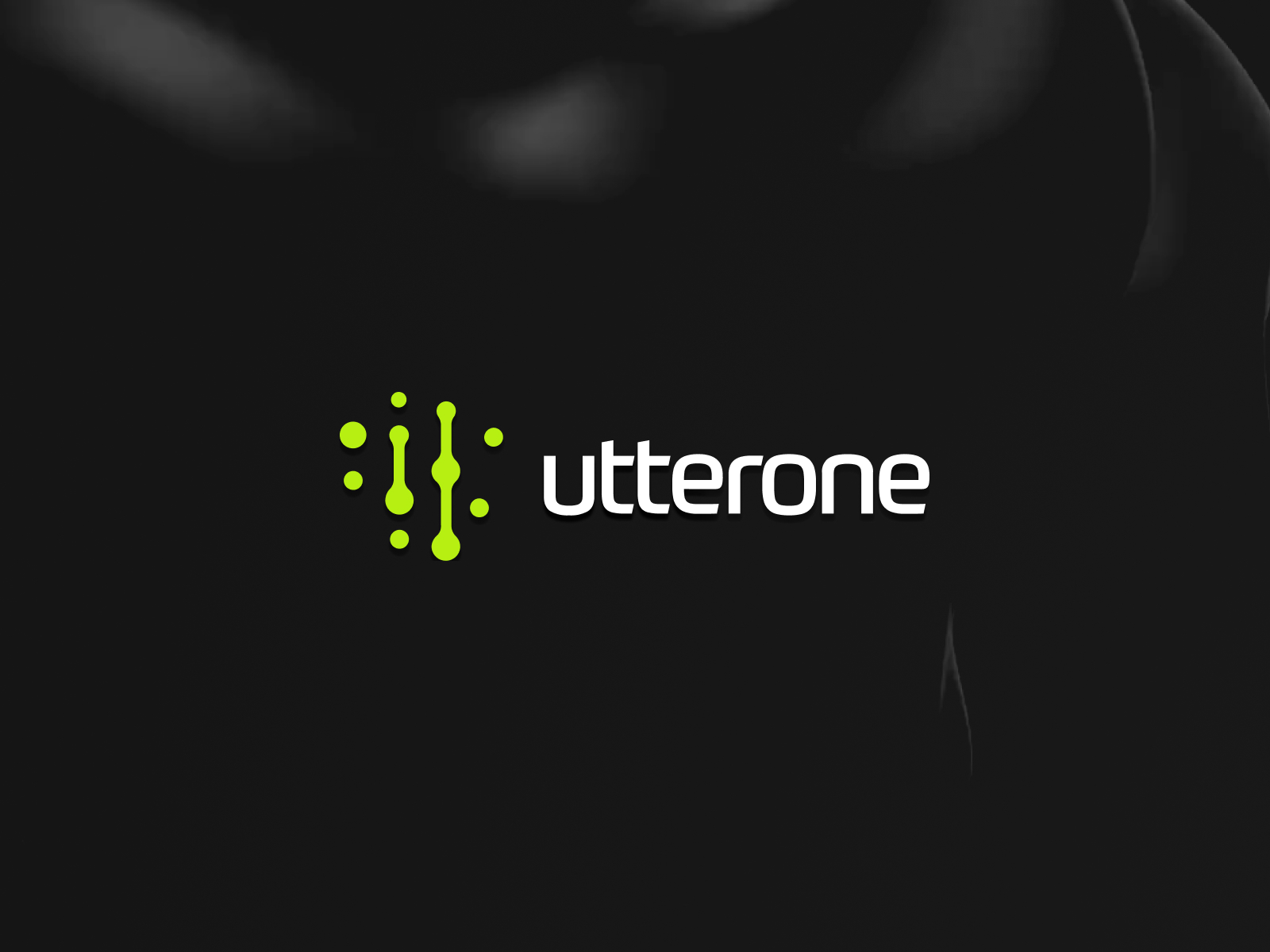 utter.one logo on a dark, technical background